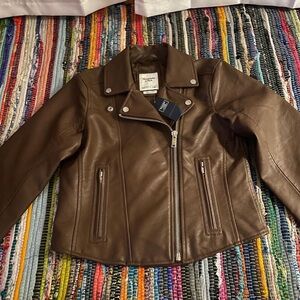 abercrombie and fitch vegan leather jacket